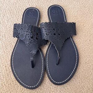 Tory Burch Roselle leather laser cut sandals NEW!!